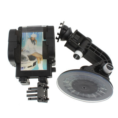 360 Degree Rotation Universal Scalable Car Holder, Width: 3.5-12cm, For iPhone, Galaxy, Sony, Lenovo, HTC, Huawei, and other Smartphones(Black)