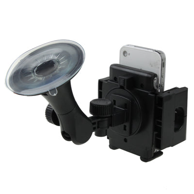 Universal Scalable Car Holder for iPhone 4 & 4S / 3GS / 3G / Mobile Phone / PDA / GPS / MP4, Support 360 Degree Rotation, Width: 3.5-10cm(Black)