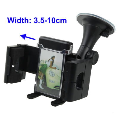 Universal Scalable Car Holder for iPhone 4 & 4S / 3GS / 3G / Mobile Phone / PDA / GPS / MP4, Support 360 Degree Rotation, Width: 3.5-10cm(Black)