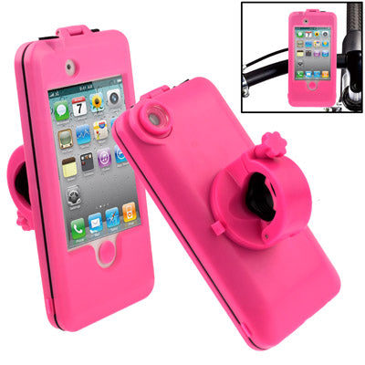 Bike4 Bike Navigation System Bicycle-mount for iPhone 4 & 4S, With Wide Angle Lens, Support 360 Degree Rotation, Waterproof and Shockproof(Magenta)
