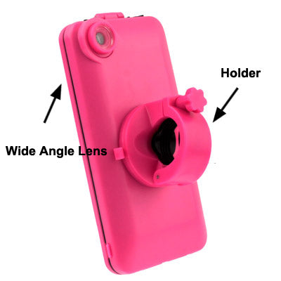 Bike4 Bike Navigation System Bicycle-mount for iPhone 4 & 4S, With Wide Angle Lens, Support 360 Degree Rotation, Waterproof and Shockproof(Magenta)