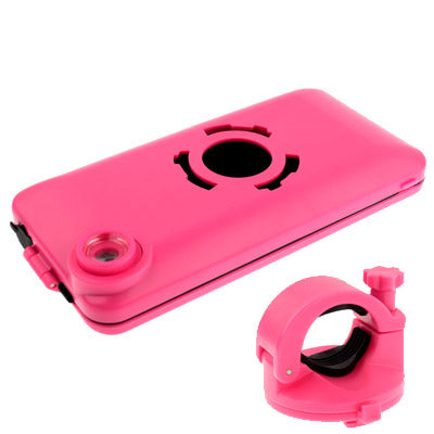 Bike4 Bike Navigation System Bicycle-mount for iPhone 4 & 4S, With Wide Angle Lens, Support 360 Degree Rotation, Waterproof and Shockproof(Magenta)