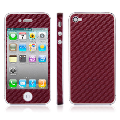 Full Housing Carbon Fiber Skin Sticker for iPhone 4S,