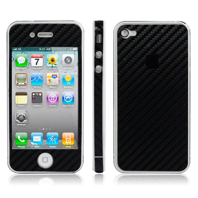 Full Housing Carbon Fiber Skin Sticker for iPhone 4S,