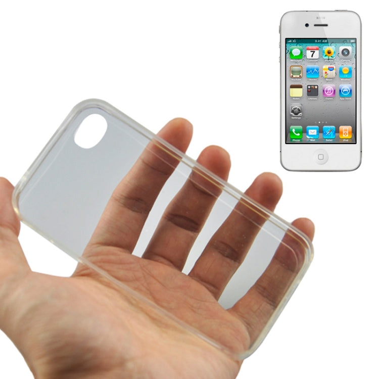 0.45mm Ultra-thin Polycarbonate Material TPU & Jelly Case for iPhone 4 & 4S(Transparent)