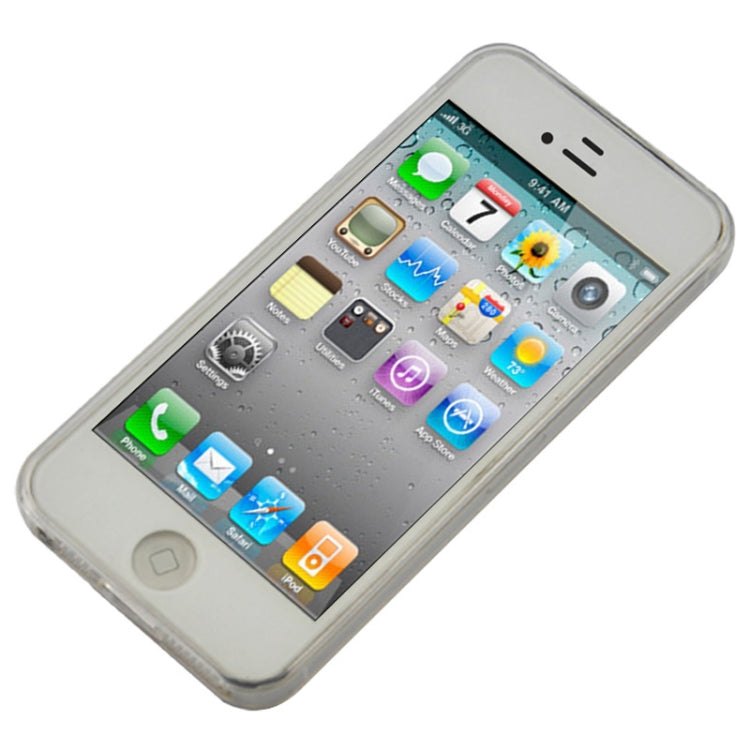 0.45mm Ultra-thin Polycarbonate Material TPU & Jelly Case for iPhone 4 & 4S(Transparent)