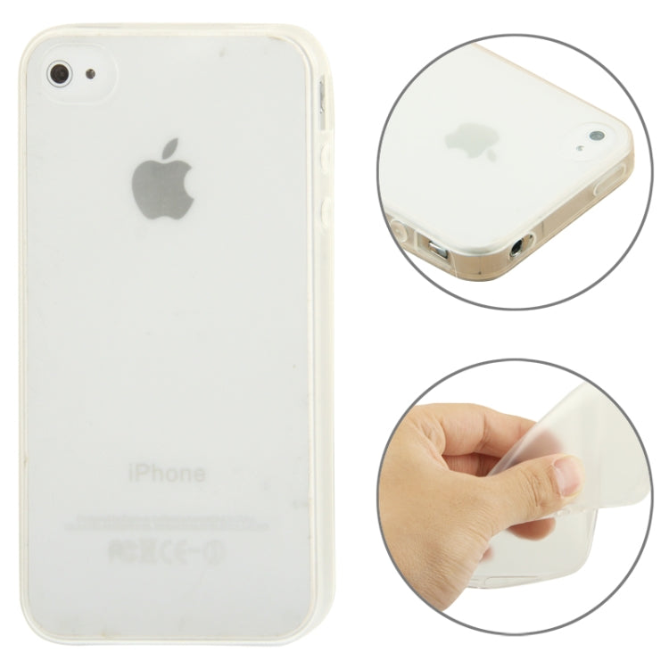 0.5mm Frosted Transparent TPU Case for iPhone 4 & 4S(Transparent)
