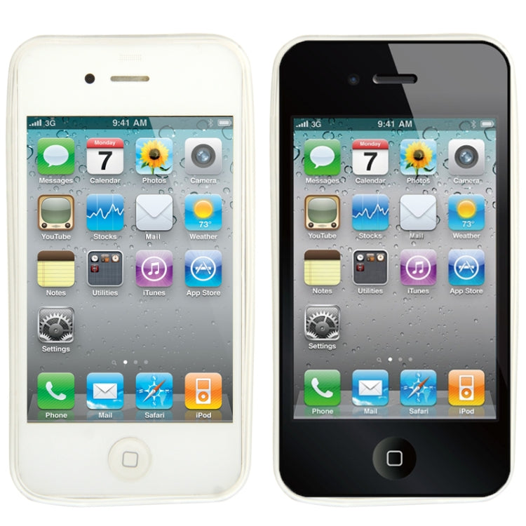 0.5mm Frosted Transparent TPU Case for iPhone 4 & 4S(Transparent)