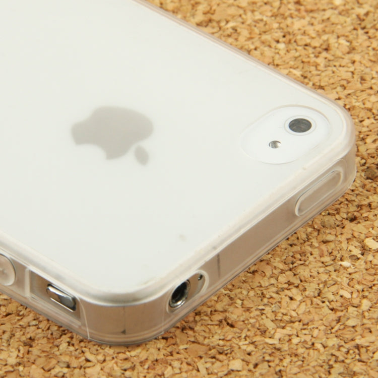 0.5mm Frosted Transparent TPU Case for iPhone 4 & 4S(Transparent)