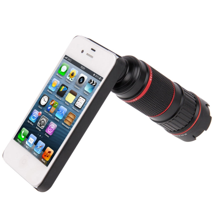 Khama 4-12X Zoom Mobile Phone Telephoto Lense for iPhone 4 & 4S(Black)