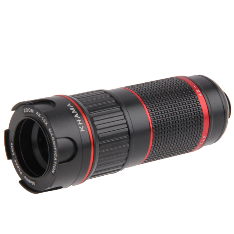 Khama 4-12X Zoom Mobile Phone Telephoto Lense for iPhone 4 & 4S(Black)