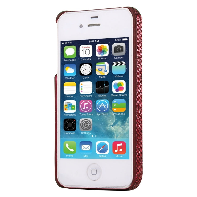 For iPhone 4 & 4S Glitter Powder Skinning Plastic Case