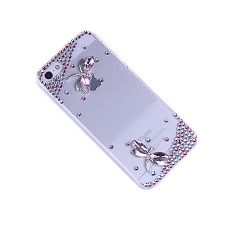 3D Dragonfly Pattern Diamond Encrusted Crystal Case  for iPhone 4