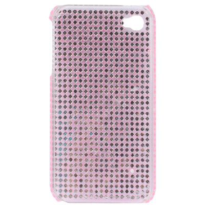 Diamond Encrusted Plastic Case for iPhone 4(Pink)