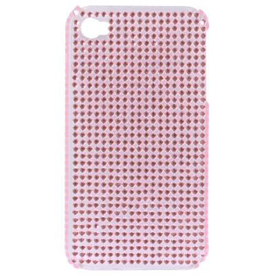 Diamond Encrusted Plastic Case for iPhone 4(Pink)