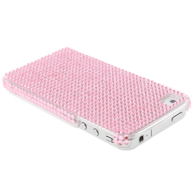 Diamond Encrusted Plastic Case for iPhone 4(Pink)