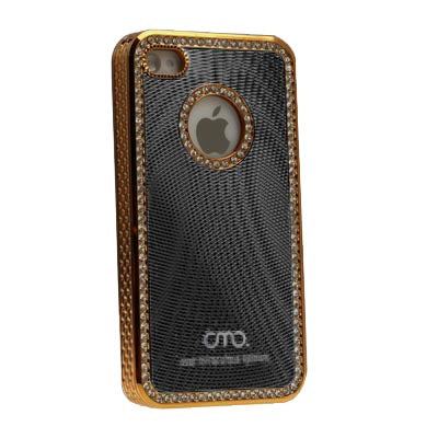 OMO Diamond Encrusted Plastic Case for iPhone 4