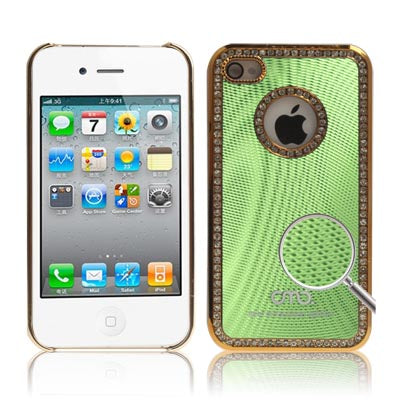 OMO Diamond Encrusted Plastic Case for iPhone 4
