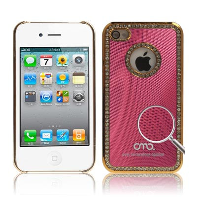 OMO Diamond Encrusted Plastic Case for iPhone 4