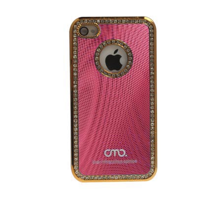 OMO Diamond Encrusted Plastic Case for iPhone 4