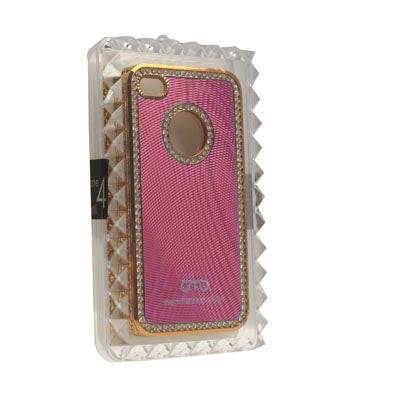 OMO Diamond Encrusted Plastic Case for iPhone 4