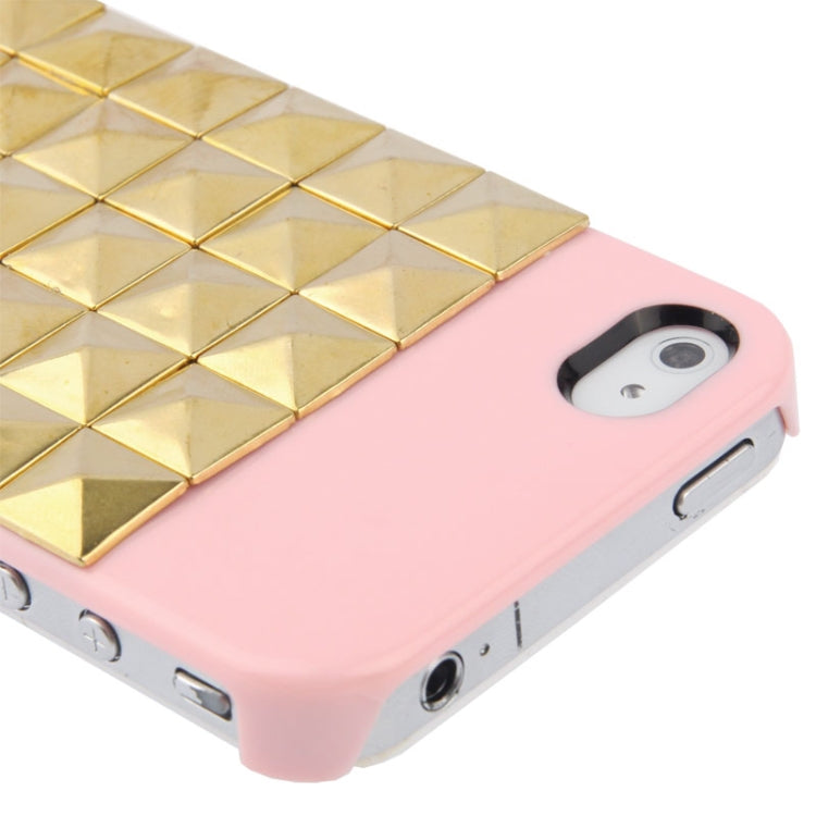 Diamond Style Golden Rivet Plastic Protective Case for iPhone 4 & 4S