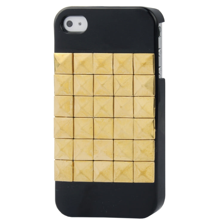 Diamond Style Golden Rivet Plastic Protective Case for iPhone 4 & 4S