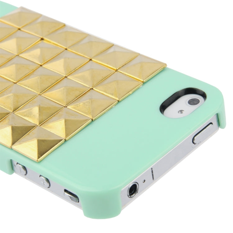 Diamond Style Golden Rivet Plastic Protective Case for iPhone 4 & 4S