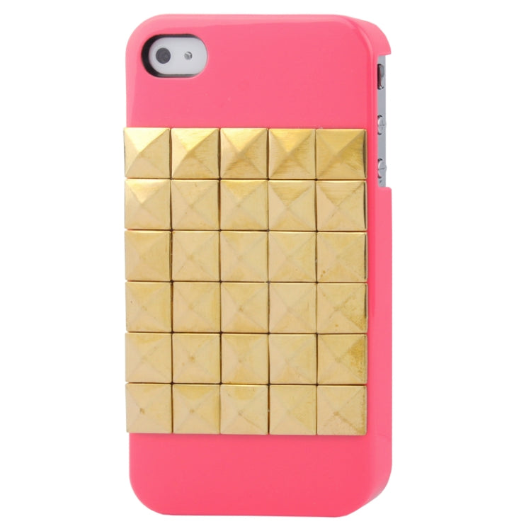 Diamond Style Golden Rivet Plastic Protective Case for iPhone 4 & 4S