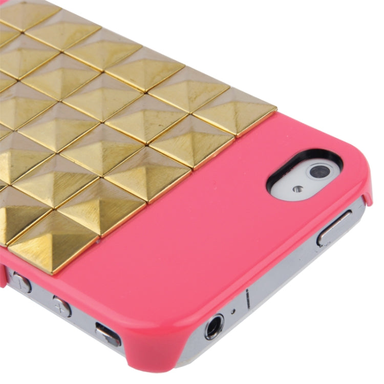Diamond Style Golden Rivet Plastic Protective Case for iPhone 4 & 4S