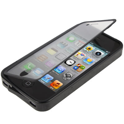 Pure Colour Horizontal Flip TPU Protective Case for iPhone 4 / 4S