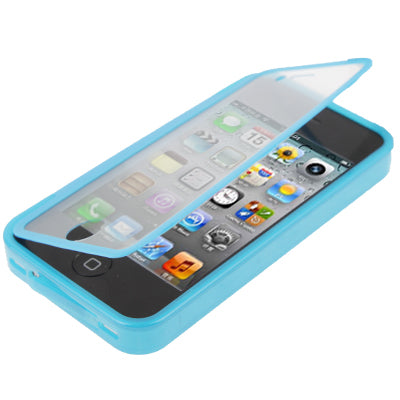Pure Colour Horizontal Flip TPU Protective Case for iPhone 4 / 4S