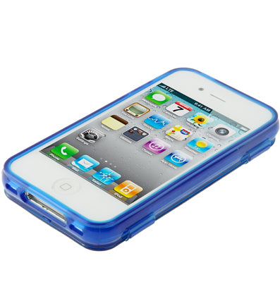 Translucent Horizontal Flip TPU Protective Case for iPhone 4 & 4S