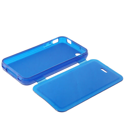 Translucent Horizontal Flip TPU Protective Case for iPhone 4 & 4S