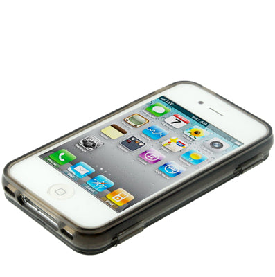 Translucent Horizontal Flip TPU Protective Case for iPhone 4 & 4S