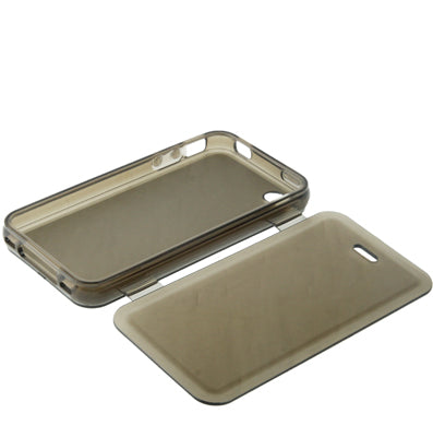 Translucent Horizontal Flip TPU Protective Case for iPhone 4 & 4S