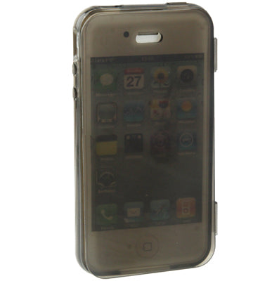 Translucent Horizontal Flip TPU Protective Case for iPhone 4 & 4S