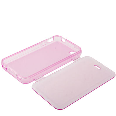 Translucent Horizontal Flip TPU Protective Case for iPhone 4 & 4S