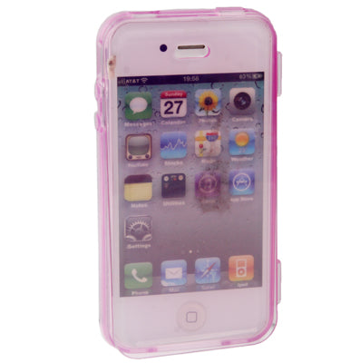 Translucent Horizontal Flip TPU Protective Case for iPhone 4 & 4S