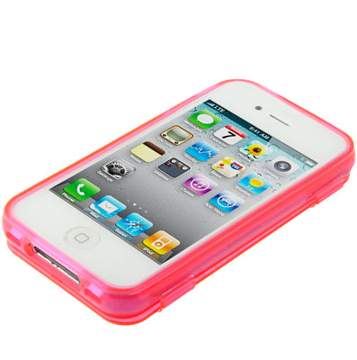 Translucent Horizontal Flip TPU Protective Case for iPhone 4 & 4S
