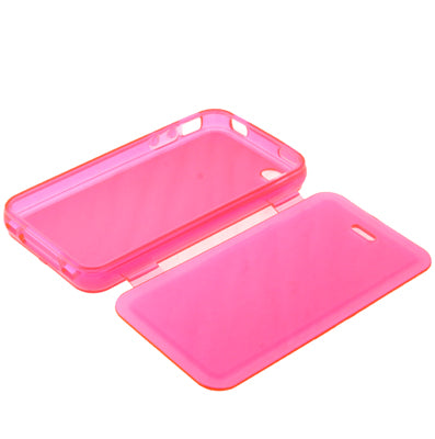 Translucent Horizontal Flip TPU Protective Case for iPhone 4 & 4S