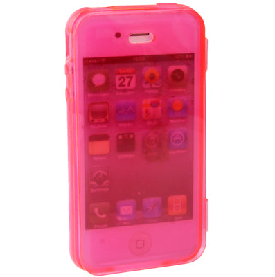 Translucent Horizontal Flip TPU Protective Case for iPhone 4 & 4S