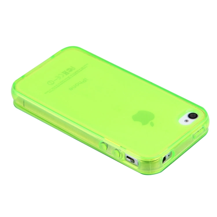 Translucent Horizontal Flip TPU Protective Case for iPhone 4 & 4S