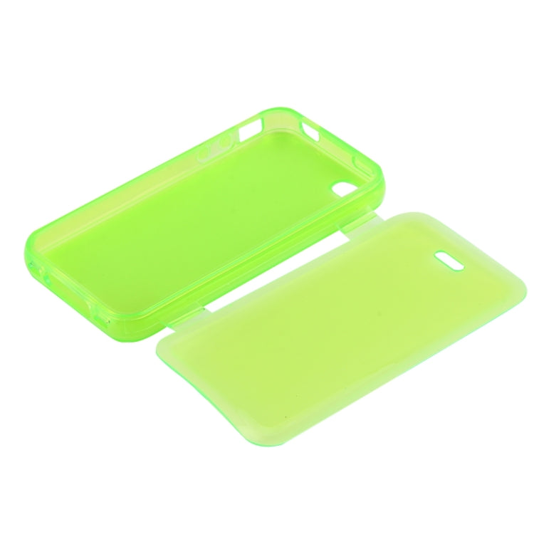 Translucent Horizontal Flip TPU Protective Case for iPhone 4 & 4S