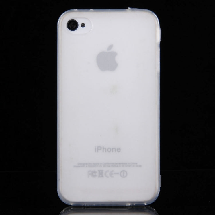 Translucent Horizontal Flip TPU Protective Case for iPhone 4 & 4S