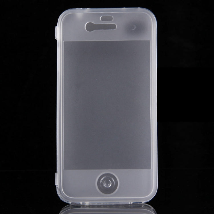 Translucent Horizontal Flip TPU Protective Case for iPhone 4 & 4S