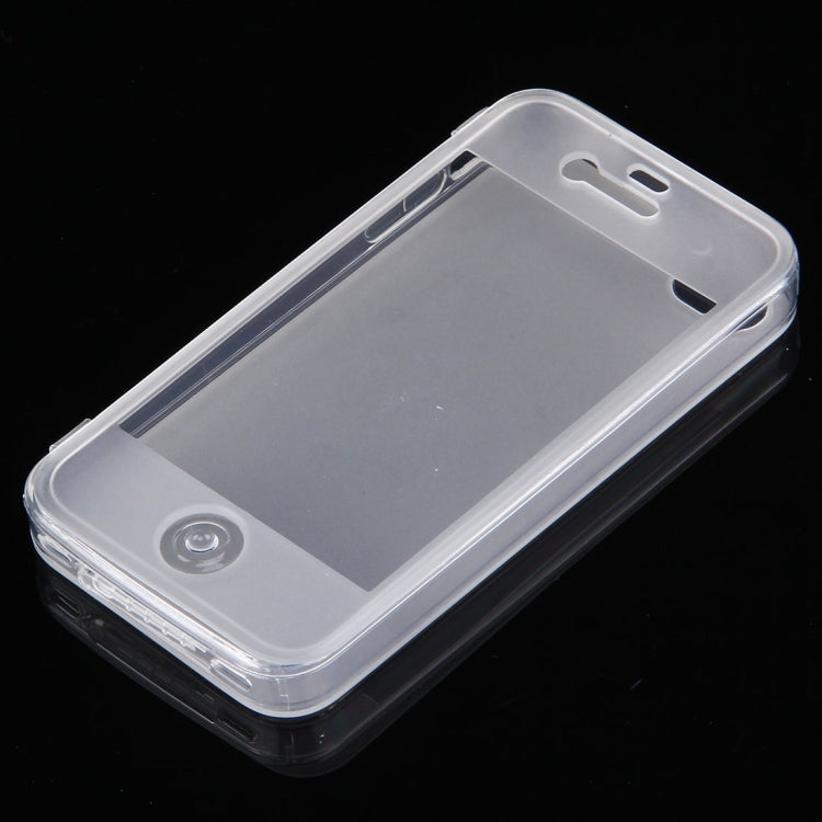 Translucent Horizontal Flip TPU Protective Case for iPhone 4 & 4S