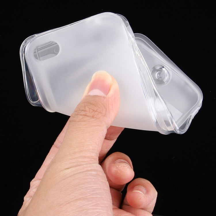 Translucent Horizontal Flip TPU Protective Case for iPhone 4 & 4S