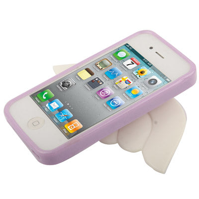 Angel Wings Style Shimmering Powder TPU Case for iPhone 4 & 4S
