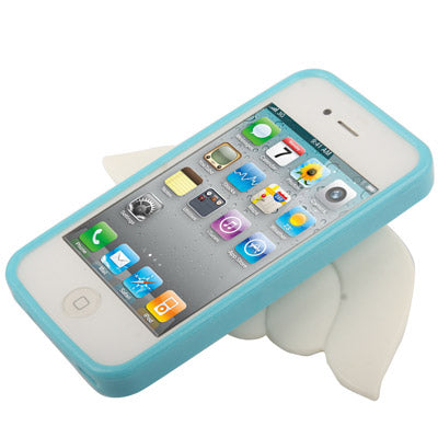 Angel Wings Style Shimmering Powder TPU Case for iPhone 4 & 4S